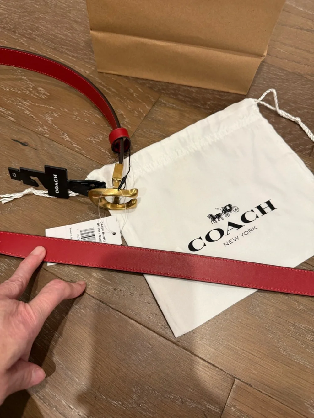 Coach Brown Reversible Leather Belt with Brass C' Buckle and including Dust Bag - Picture 6 of 9